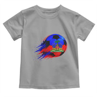 Haitian Flag Soccer Ball Splatter Graphic Toddler T Shirt Haiti Football Sports Fan