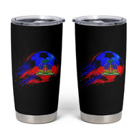 Haitian Flag Soccer Ball Splatter Graphic Tumbler Cup Haiti Football Sports Fan