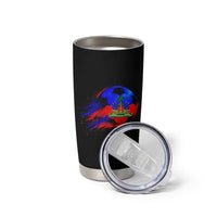 Haitian Flag Soccer Ball Splatter Graphic Tumbler Cup Haiti Football Sports Fan