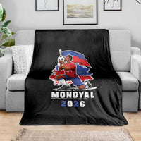 Mondyal 2026 Haiti Soccer Player Victory Celebration Graphic Throw Blanket Haitian Flag Football Sports Fan