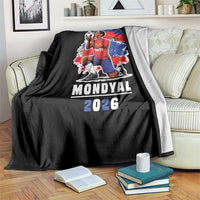 Mondyal 2026 Haiti Soccer Player Victory Celebration Graphic Throw Blanket Haitian Flag Football Sports Fan