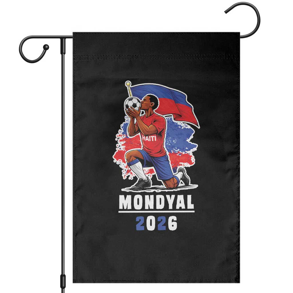 Mondyal 2026 Haiti Soccer Player Victory Celebration Graphic Garden Flag Haitian Flag Football Sports Fan