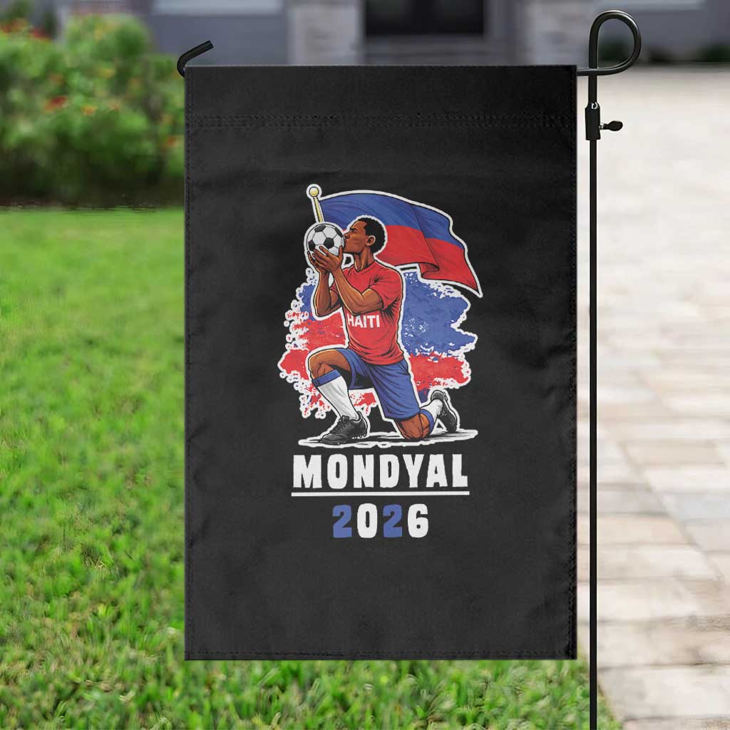 Mondyal 2026 Haiti Soccer Player Victory Celebration Graphic Garden Flag Haitian Flag Football Sports Fan