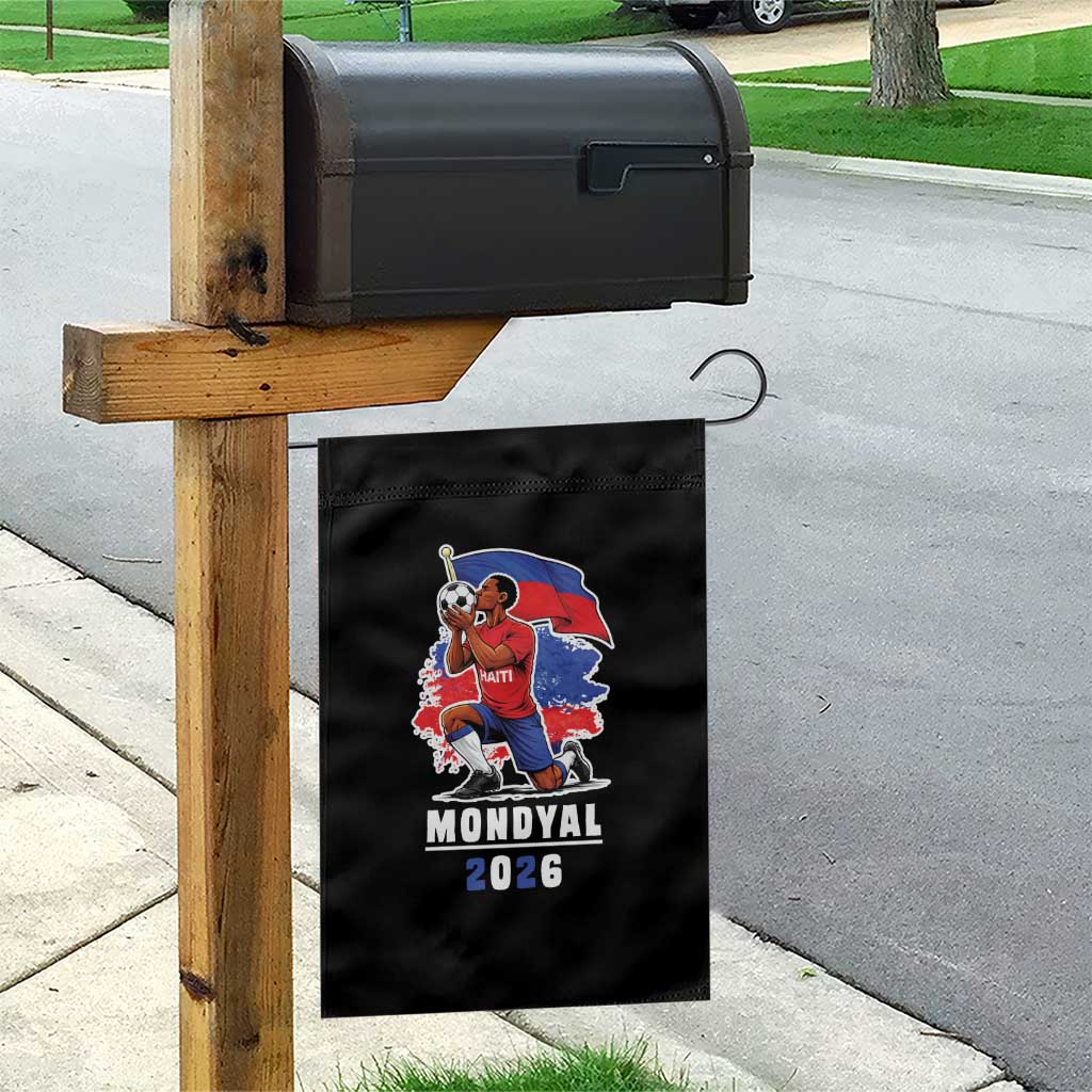 Mondyal 2026 Haiti Soccer Player Victory Celebration Graphic Garden Flag Haitian Flag Football Sports Fan