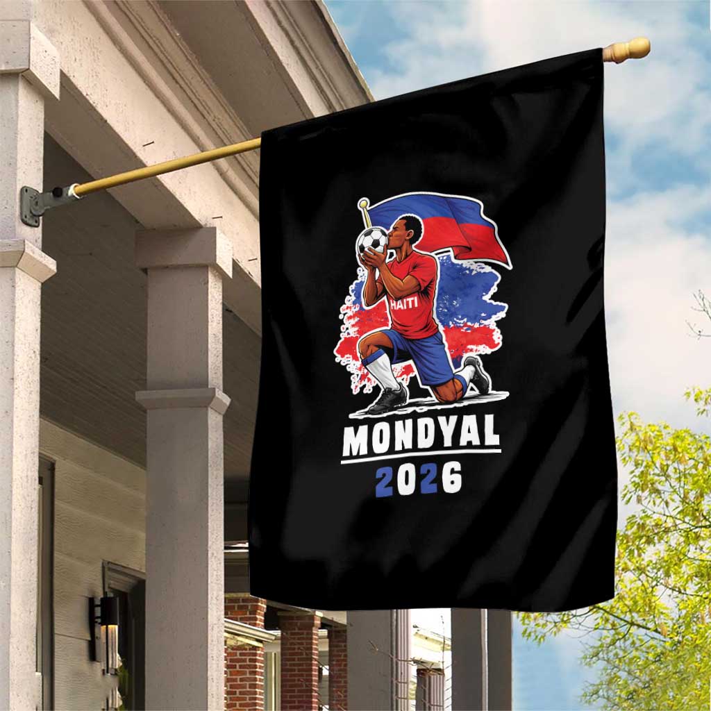Mondyal 2026 Haiti Soccer Player Victory Celebration Graphic Garden Flag Haitian Flag Football Sports Fan