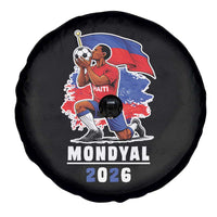 Mondyal 2026 Haiti Soccer Player Victory Celebration Graphic Spare Tire Cover Haitian Flag Football Sports Fan