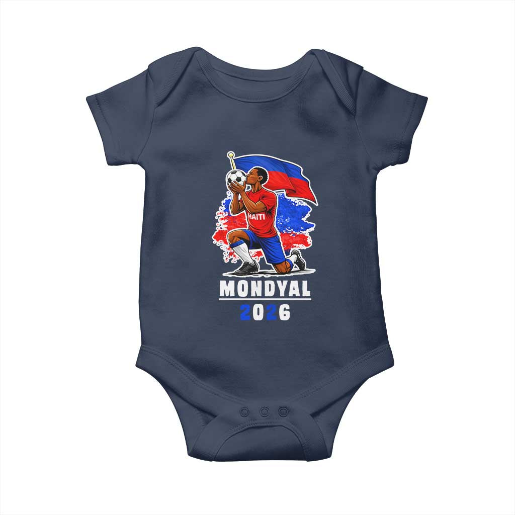 Mondyal 2026 Haiti Soccer Player Victory Celebration Graphic Baby Onesie Haitian Flag Football Sports Fan