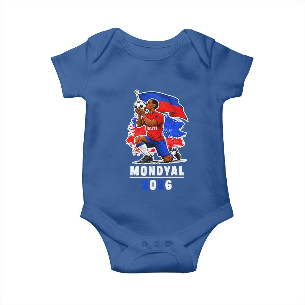 Mondyal 2026 Haiti Soccer Player Victory Celebration Graphic Baby Onesie Haitian Flag Football Sports Fan