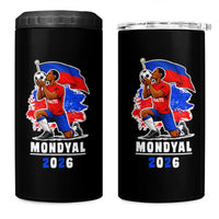 Mondyal 2026 Haiti Soccer Player Victory Celebration Graphic 4 in 1 Can Cooler Tumbler Haitian Flag Football Sports Fan