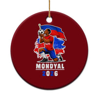 Mondyal 2026 Haiti Soccer Player Victory Celebration Graphic Ceramic Ornament Haitian Flag Football Sports Fan