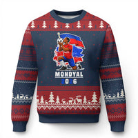Mondyal 2026 Haiti Soccer Player Victory Celebration Graphic Ugly Christmas Sweater Haitian Flag Football Sports Fan