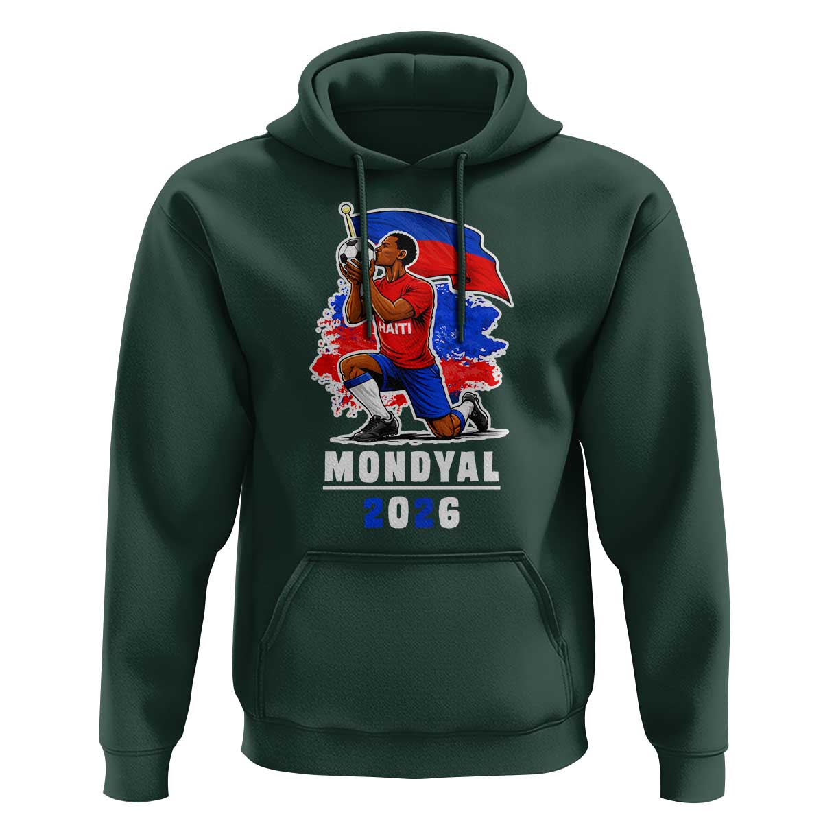 Mondyal 2026 Haiti Soccer Player Victory Celebration Graphic Hoodie Haitian Flag Football Sports Fan