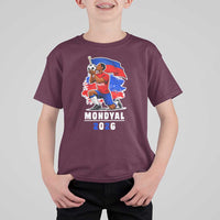 Mondyal 2026 Haiti Soccer Player Victory Celebration Graphic T Shirt For Kid Haitian Flag Football Sports Fan