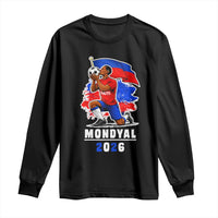 Mondyal 2026 Haiti Soccer Player Victory Celebration Graphic Long Sleeve Shirt Haitian Flag Football Sports Fan