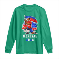 Mondyal 2026 Haiti Soccer Player Victory Celebration Graphic Long Sleeve Shirt Haitian Flag Football Sports Fan