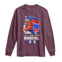 Mondyal 2026 Haiti Soccer Player Victory Celebration Graphic Long Sleeve Shirt Haitian Flag Football Sports Fan