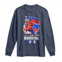 Mondyal 2026 Haiti Soccer Player Victory Celebration Graphic Long Sleeve Shirt Haitian Flag Football Sports Fan