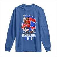 Mondyal 2026 Haiti Soccer Player Victory Celebration Graphic Long Sleeve Shirt Haitian Flag Football Sports Fan