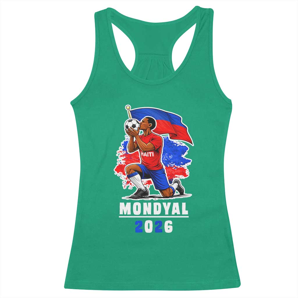 Mondyal 2026 Haiti Soccer Player Victory Celebration Graphic Racerback Tank Top Haitian Flag Football Sports Fan