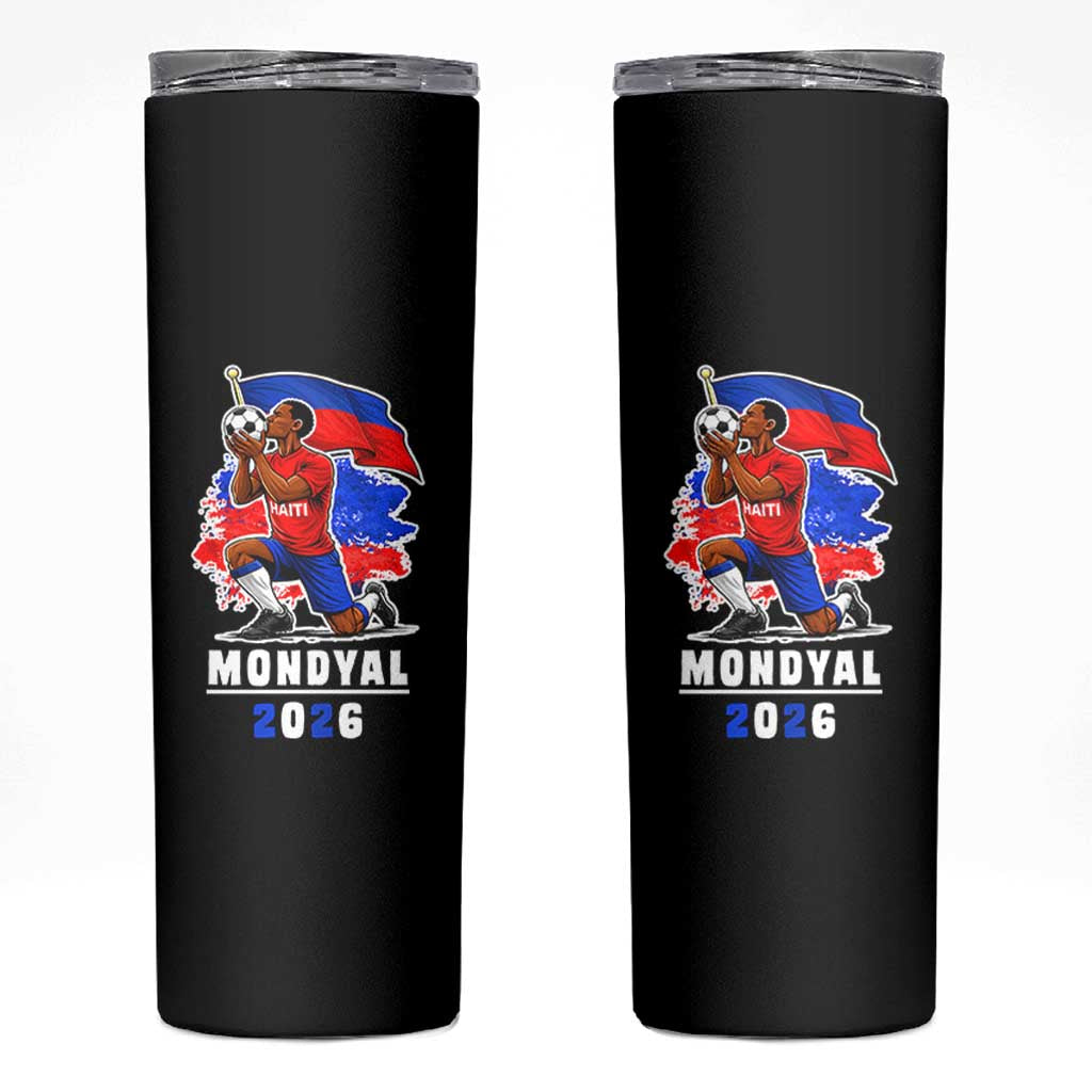 Mondyal 2026 Haiti Soccer Player Victory Celebration Graphic Skinny Tumbler Haitian Flag Football Sports Fan