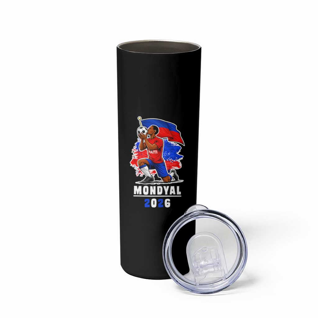 Mondyal 2026 Haiti Soccer Player Victory Celebration Graphic Skinny Tumbler Haitian Flag Football Sports Fan