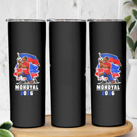 Mondyal 2026 Haiti Soccer Player Victory Celebration Graphic Skinny Tumbler Haitian Flag Football Sports Fan