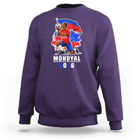 Mondyal 2026 Haiti Soccer Player Victory Celebration Graphic Sweatshirt Haitian Flag Football Sports Fan