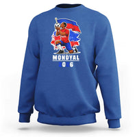 Mondyal 2026 Haiti Soccer Player Victory Celebration Graphic Sweatshirt Haitian Flag Football Sports Fan