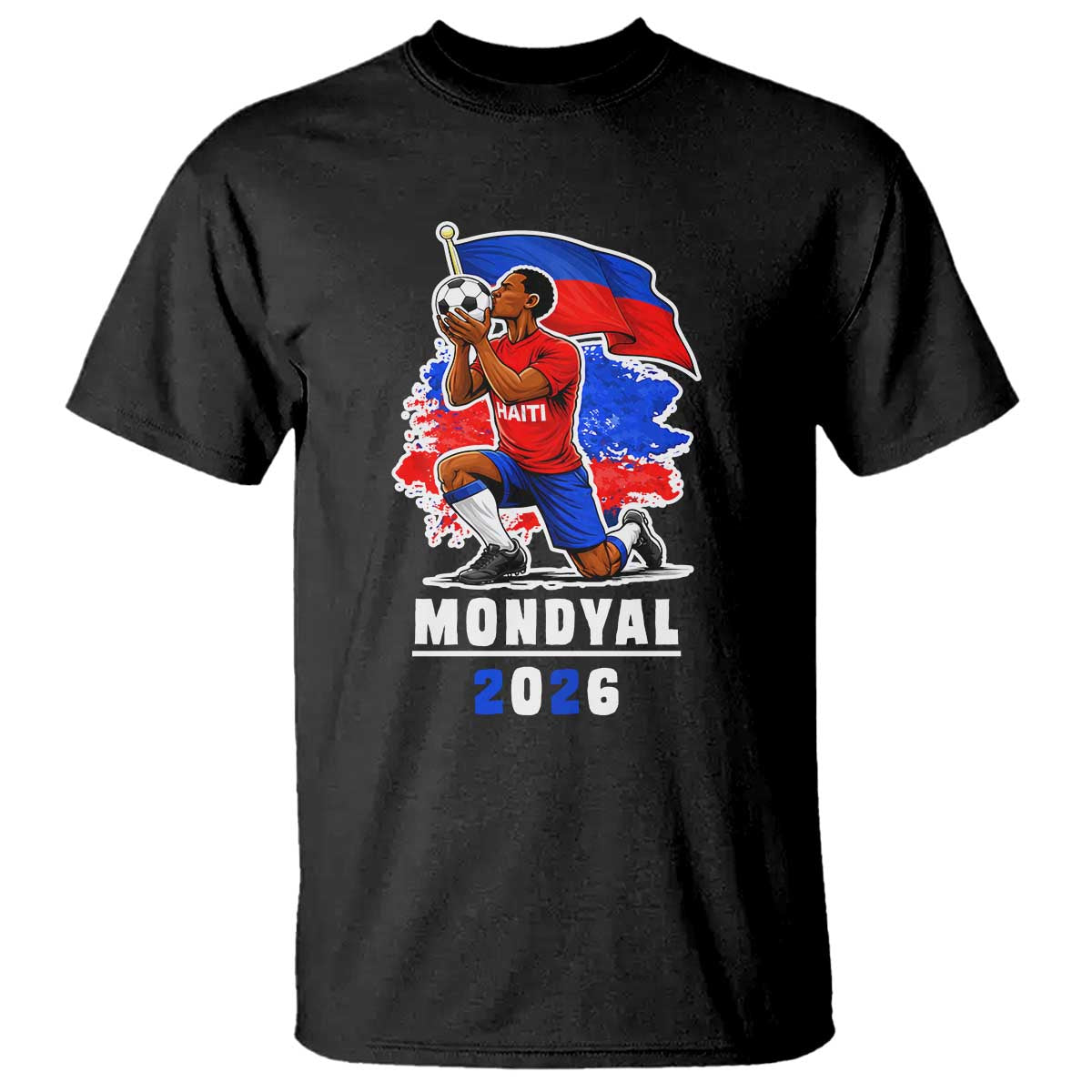 Mondyal 2026 Haiti Soccer Player Victory Celebration Graphic T Shirt Haitian Flag Football Sports Fan