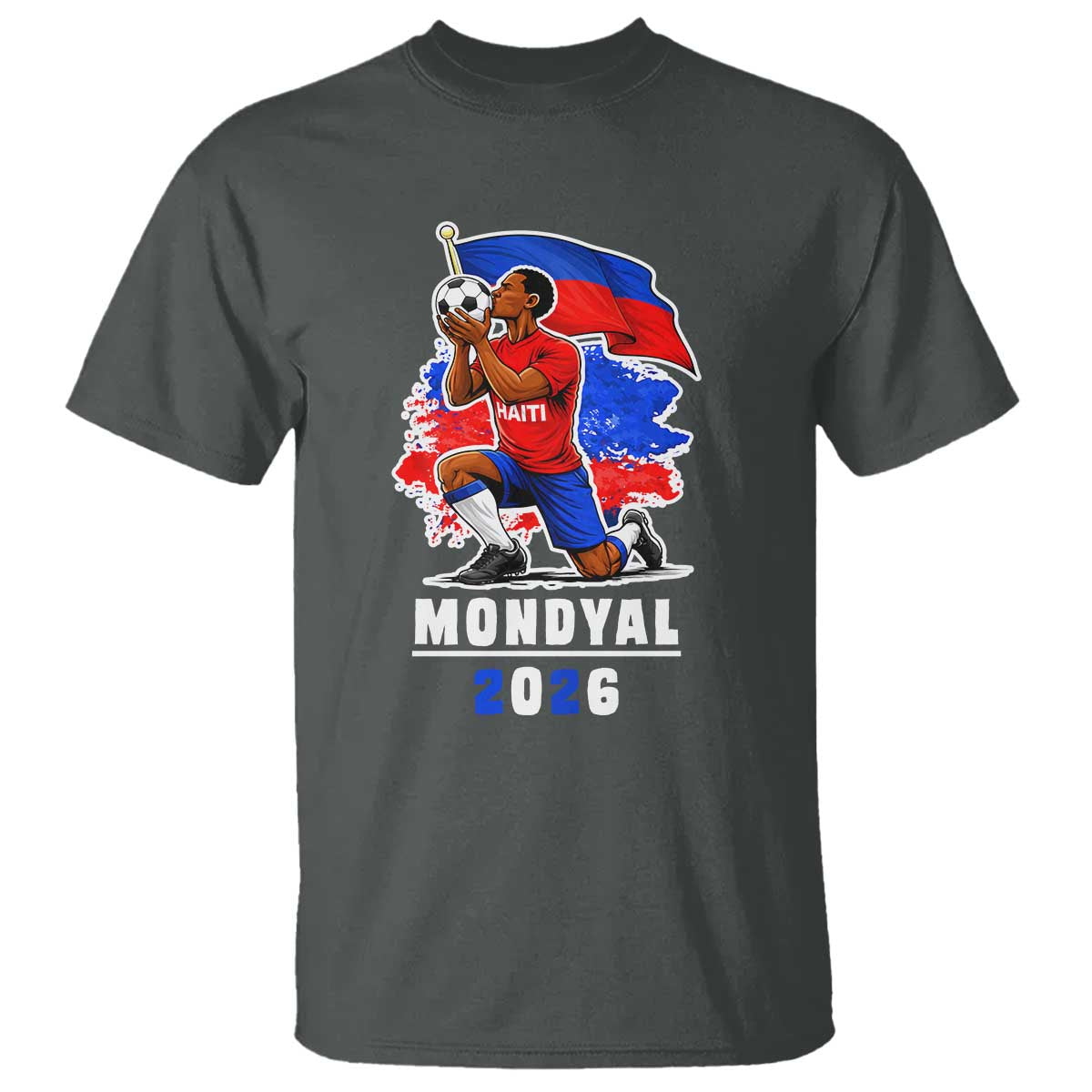 Mondyal 2026 Haiti Soccer Player Victory Celebration Graphic T Shirt Haitian Flag Football Sports Fan
