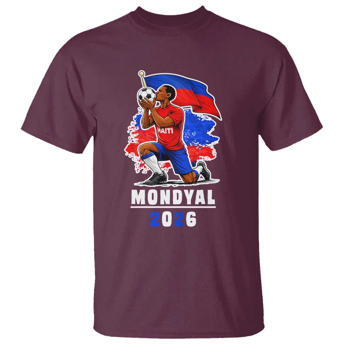 Mondyal 2026 Haiti Soccer Player Victory Celebration Graphic T Shirt Haitian Flag Football Sports Fan