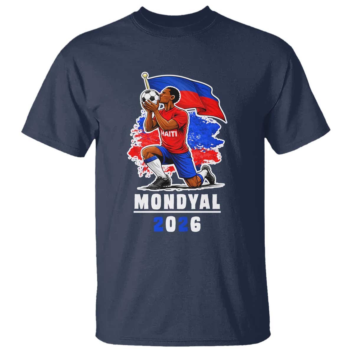 Mondyal 2026 Haiti Soccer Player Victory Celebration Graphic T Shirt Haitian Flag Football Sports Fan