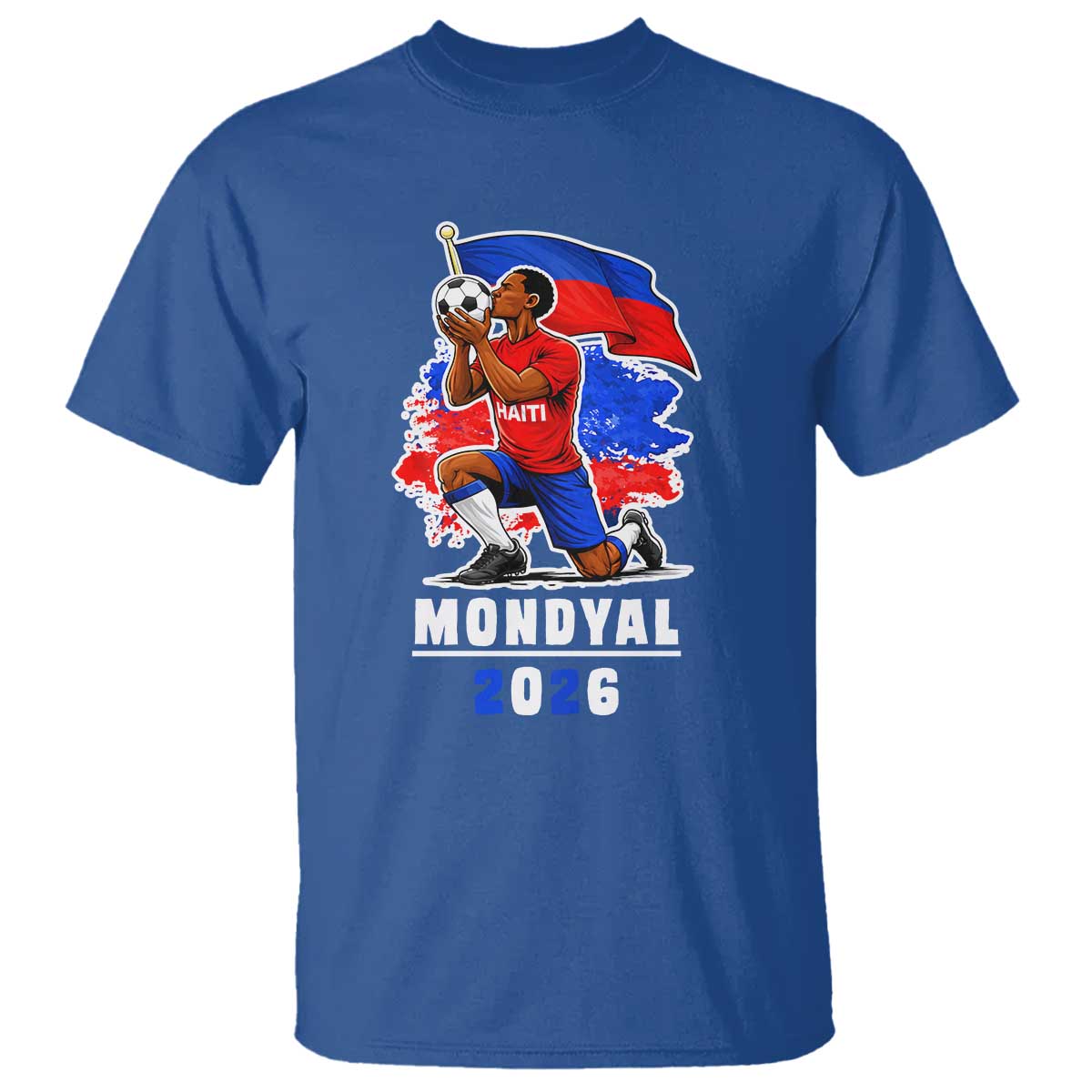 Mondyal 2026 Haiti Soccer Player Victory Celebration Graphic T Shirt Haitian Flag Football Sports Fan