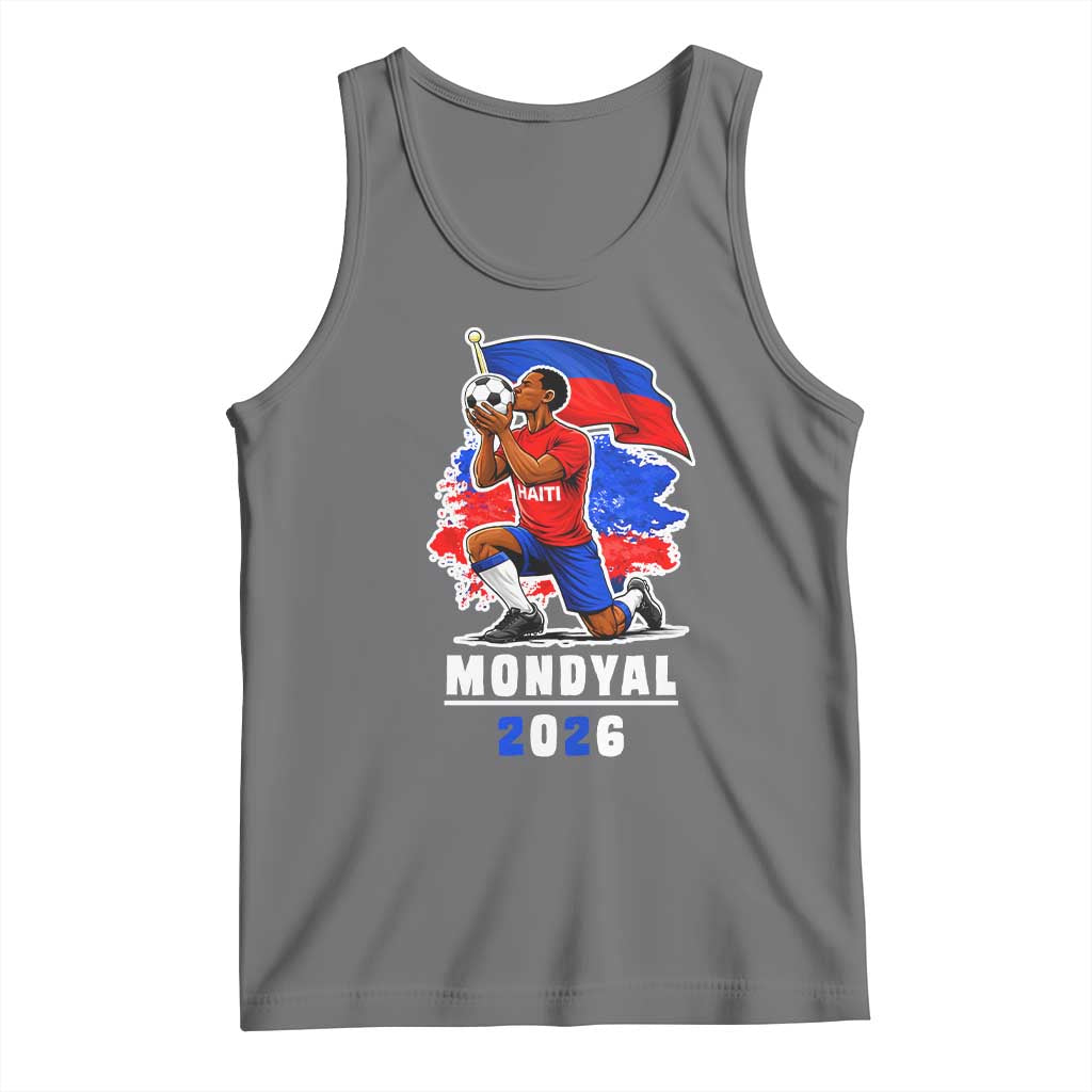 Mondyal 2026 Haiti Soccer Player Victory Celebration Graphic Tank Top Haitian Flag Football Sports Fan