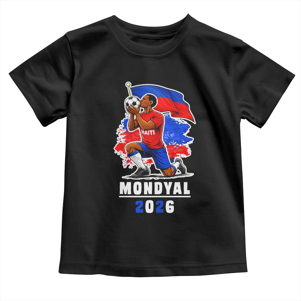 Mondyal 2026 Haiti Soccer Player Victory Celebration Graphic Toddler T Shirt Haitian Flag Football Sports Fan
