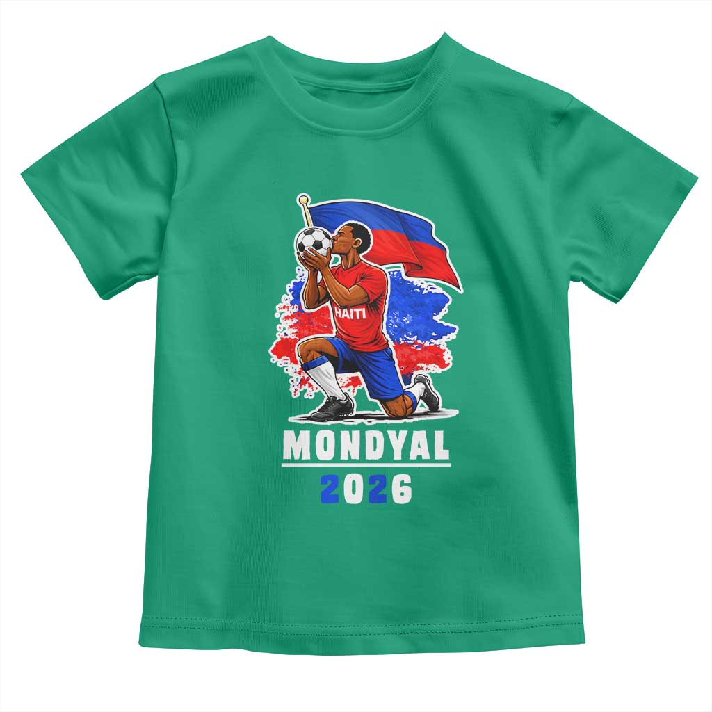 Mondyal 2026 Haiti Soccer Player Victory Celebration Graphic Toddler T Shirt Haitian Flag Football Sports Fan