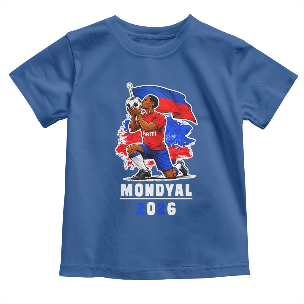 Mondyal 2026 Haiti Soccer Player Victory Celebration Graphic Toddler T Shirt Haitian Flag Football Sports Fan