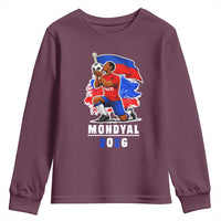 Mondyal 2026 Haiti Soccer Player Victory Celebration Graphic Youth Sweatshirt Haitian Flag Football Sports Fan