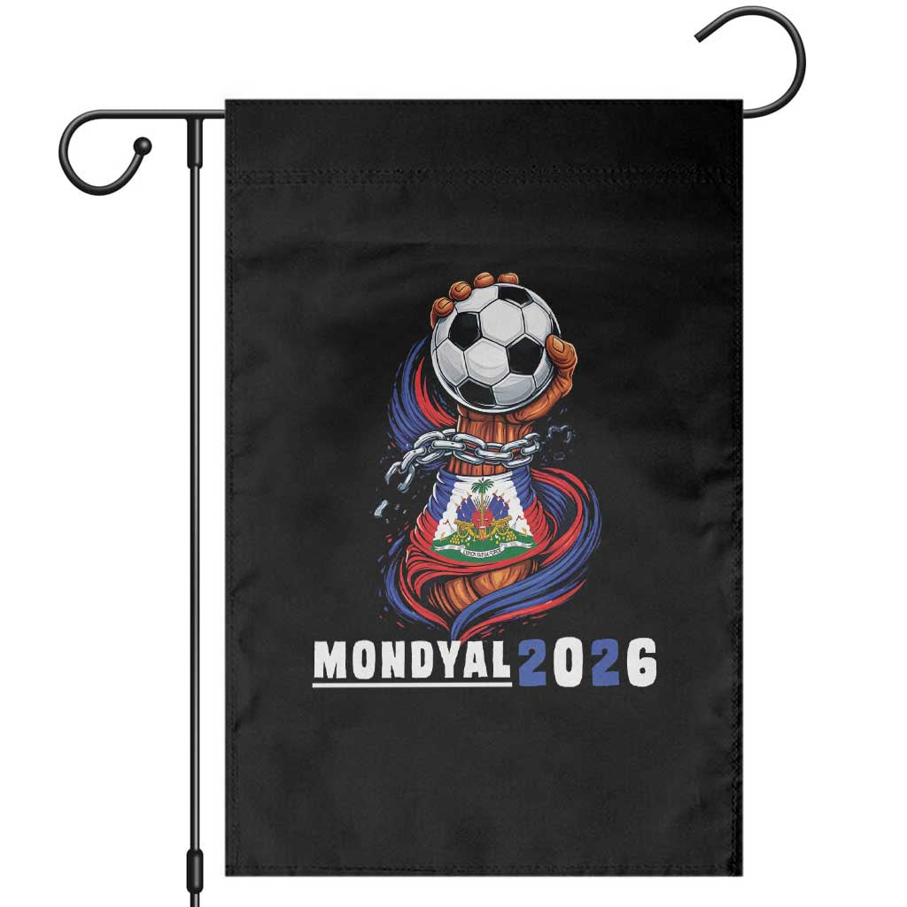 Mondyal 2026 Haiti Freedom Fist Broken Chains Soccer Graphic Garden Flag Haitian Flag Football Sports Fan