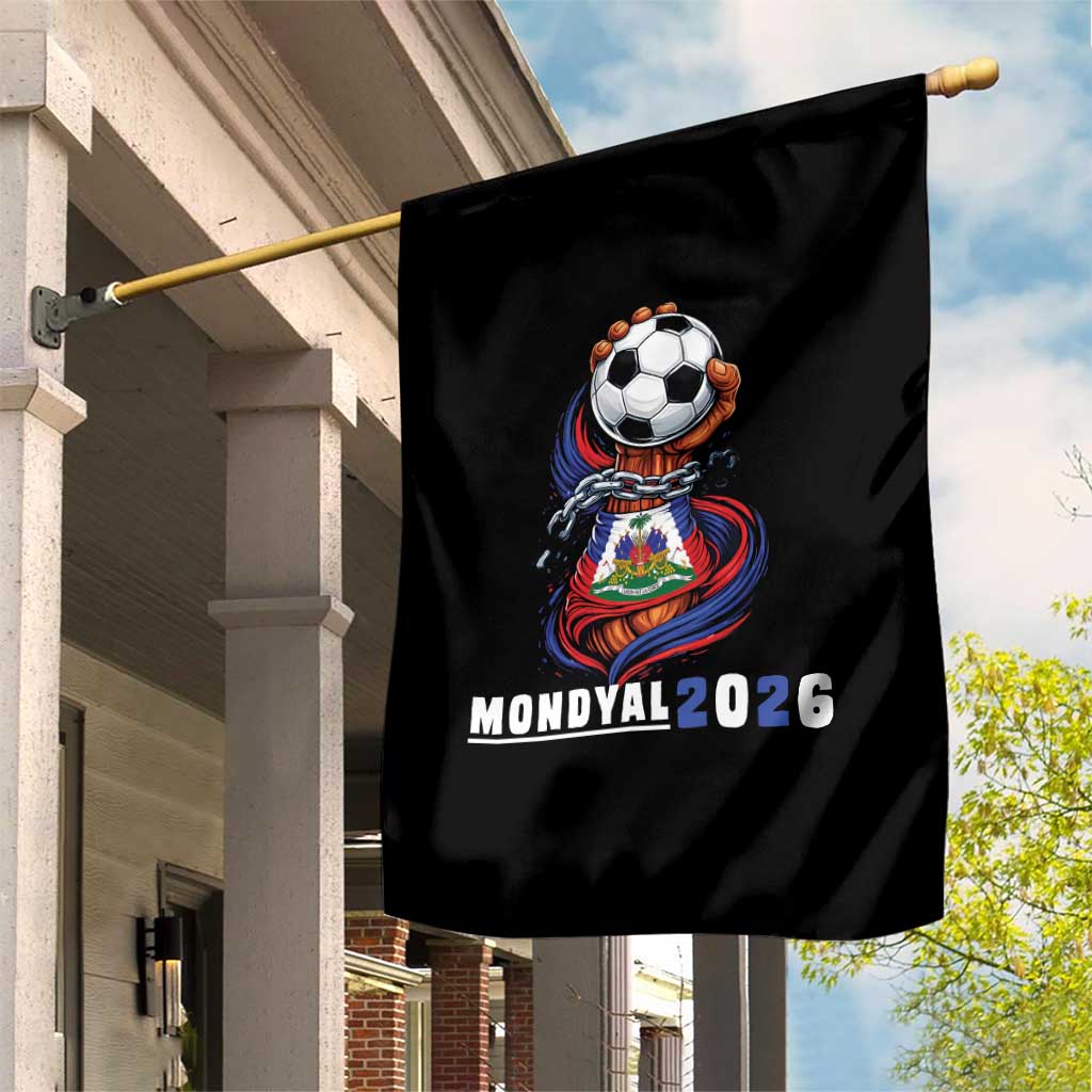 Mondyal 2026 Haiti Freedom Fist Broken Chains Soccer Graphic Garden Flag Haitian Flag Football Sports Fan