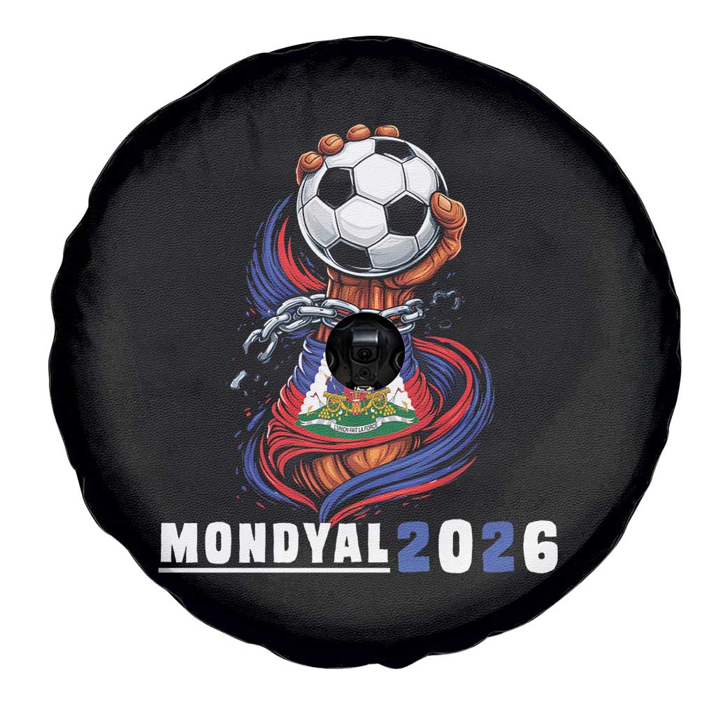 Mondyal 2026 Haiti Freedom Fist Broken Chains Soccer Graphic Spare Tire Cover Haitian Flag Football Sports Fan
