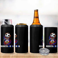 Mondyal 2026 Haiti Freedom Fist Broken Chains Soccer Graphic 4 in 1 Can Cooler Tumbler Haitian Flag Football Sports Fan