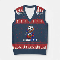 Mondyal 2026 Haiti Freedom Fist Broken Chains Soccer Graphic V-Neck Knit Sweater Vest Haitian Flag Football Sports Fan