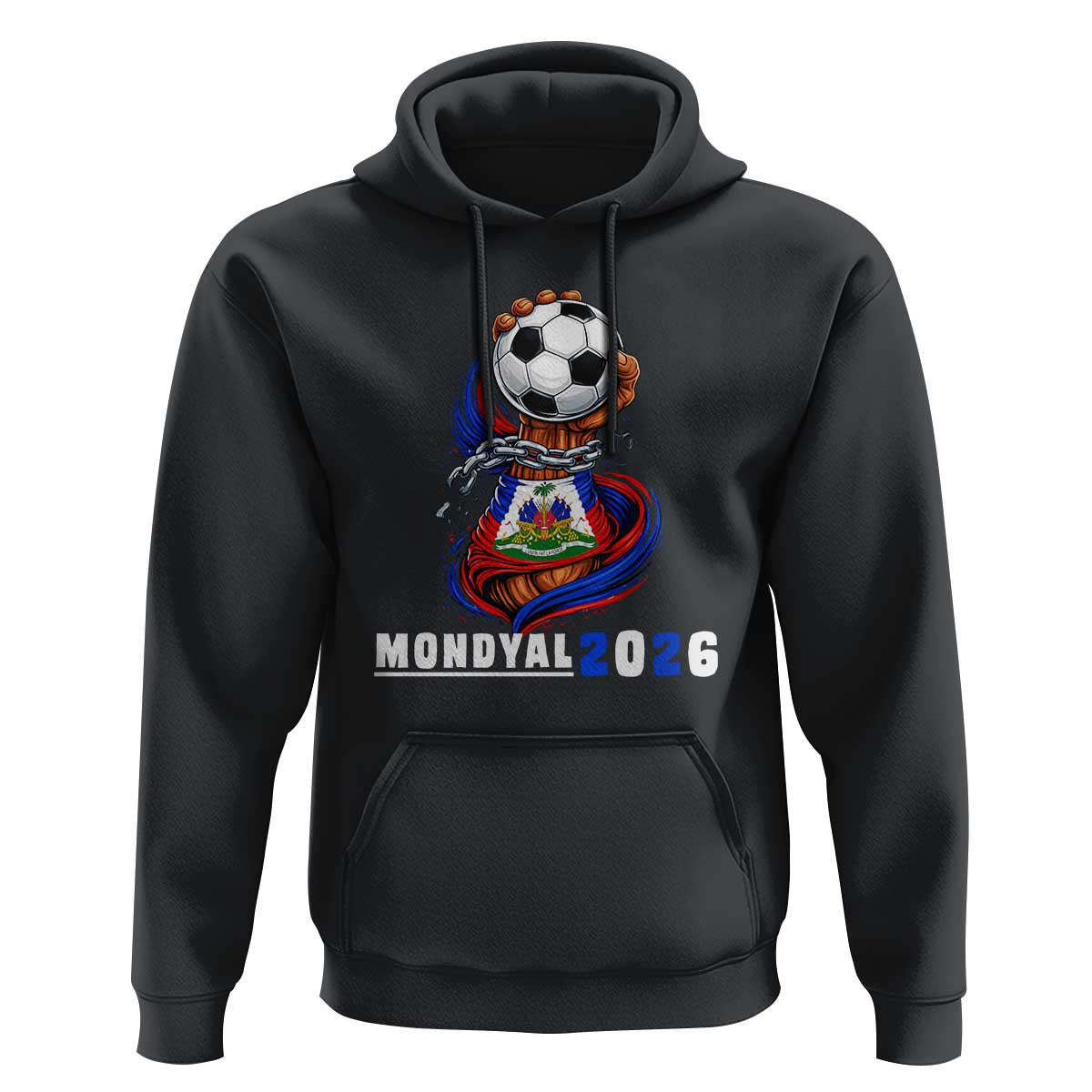 Mondyal 2026 Haiti Freedom Fist Broken Chains Soccer Graphic Hoodie Haitian Flag Football Sports Fan