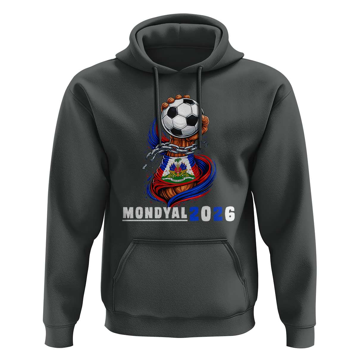 Mondyal 2026 Haiti Freedom Fist Broken Chains Soccer Graphic Hoodie Haitian Flag Football Sports Fan
