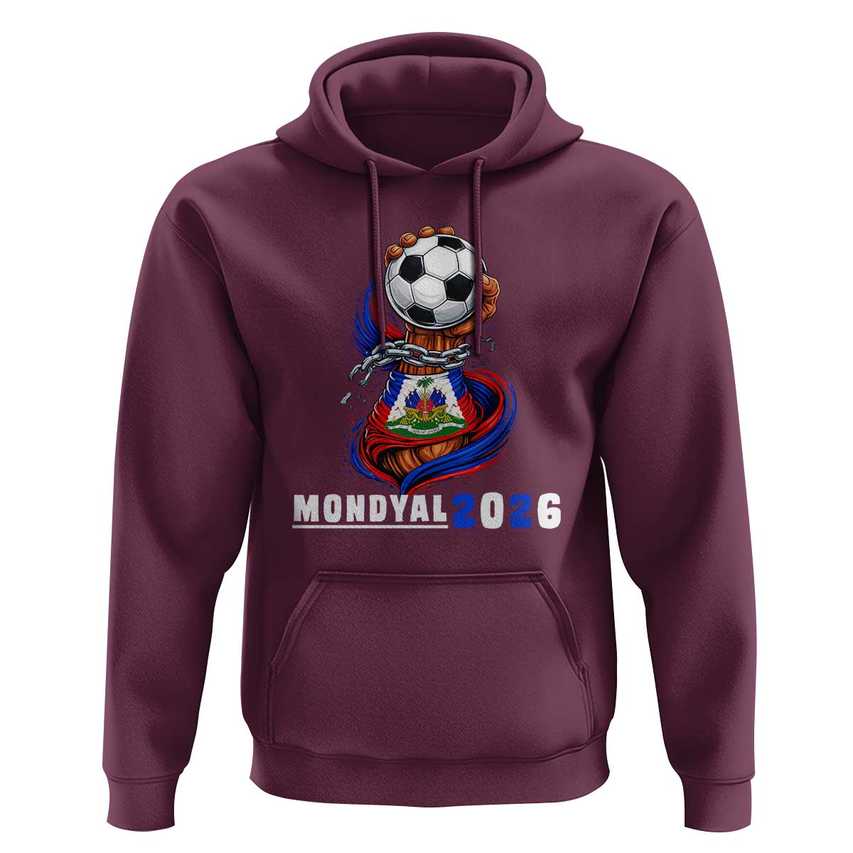 Mondyal 2026 Haiti Freedom Fist Broken Chains Soccer Graphic Hoodie Haitian Flag Football Sports Fan