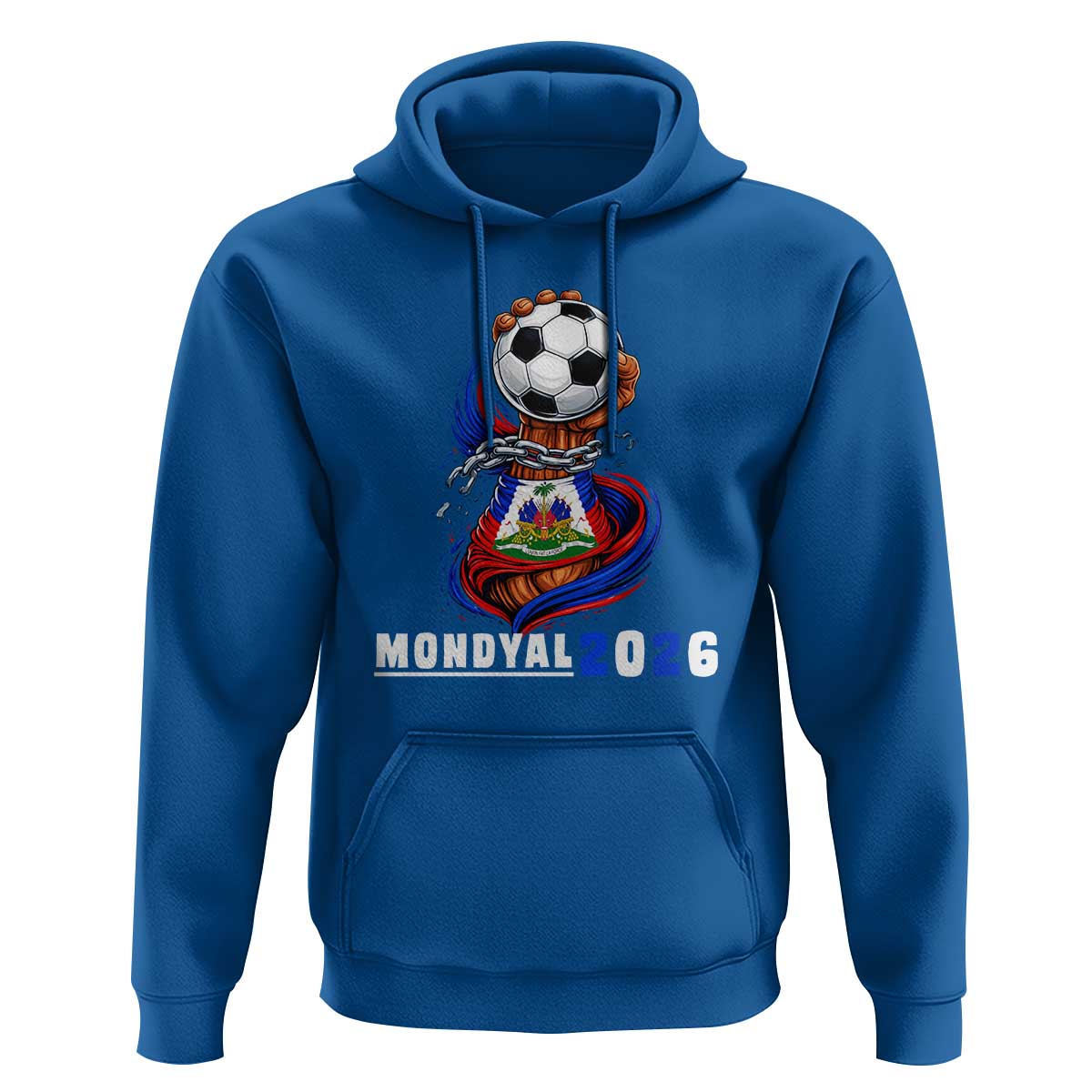 Mondyal 2026 Haiti Freedom Fist Broken Chains Soccer Graphic Hoodie Haitian Flag Football Sports Fan
