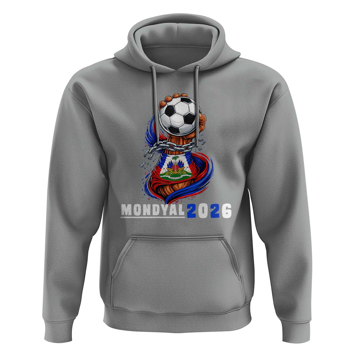 Mondyal 2026 Haiti Freedom Fist Broken Chains Soccer Graphic Hoodie Haitian Flag Football Sports Fan