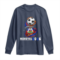 Mondyal 2026 Haiti Freedom Fist Broken Chains Soccer Graphic Long Sleeve Shirt Haitian Flag Football Sports Fan