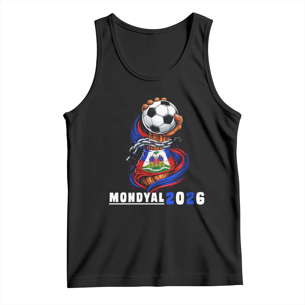 Mondyal 2026 Haiti Freedom Fist Broken Chains Soccer Graphic Tank Top Haitian Flag Football Sports Fan